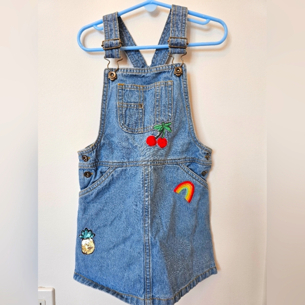 Girls demin overall dress Size 5